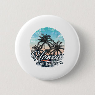 Aloha Hawaii Hawaiian Tee Beach Vacation Costume L Button
