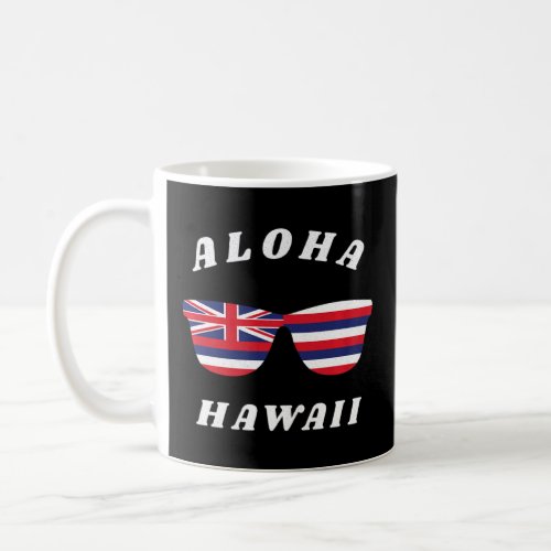 Aloha Hawaii Hi State Hawaiian Flag Sunglasses Vin Coffee Mug