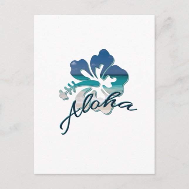 Aloha Hawaii Hibiscus Flower Postcard (Front)