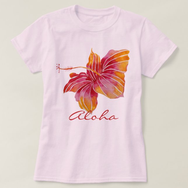 Aloha | Hawaii Hibiscus Flower T-Shirt (Design Front)