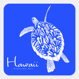 Aloha Hawaii Honu Turtle Square Sticker
