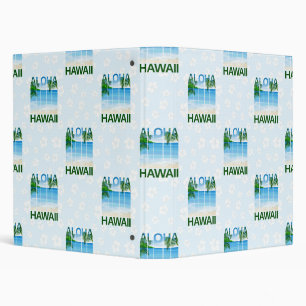 Aloha Hawaii Island Summer Beach 3 Ring Binder