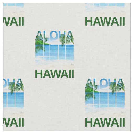 Aloha Hawaii Island Summer Beach Fabric