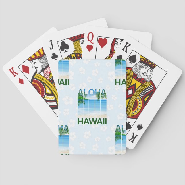 Aloha Hawaii Island Summer Beach Poker Cards (Back)