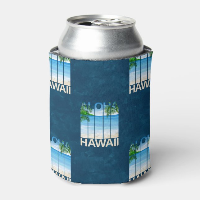 Aloha Hawaii Island Summer Islands Can Cooler (Can Front)