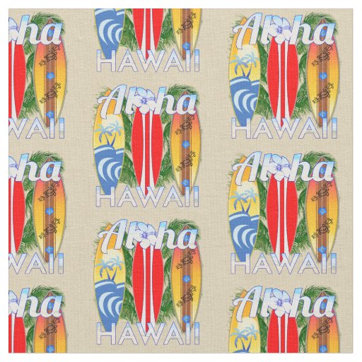 Aloha Hawaii Island Surfing Fabric