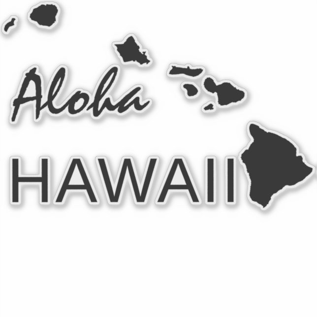 ALOHA - HAWAII ISLANDS STICKER (Front)