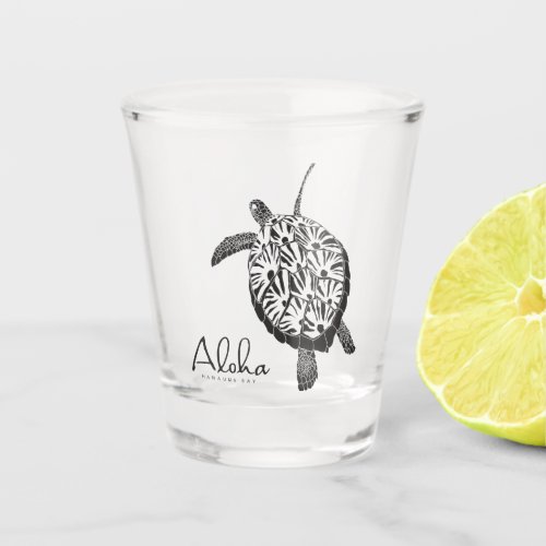 Aloha Hawaii islands turtle Shot glass