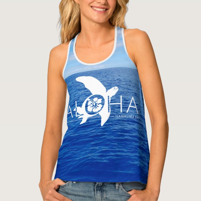 Aloha Hawaii Islands Turtle Tank Top (Front)