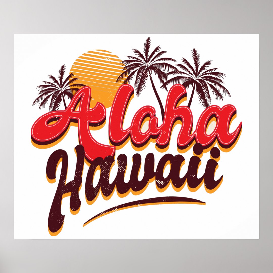 Aloha Hawaii Palm Tree Poster | Zazzle