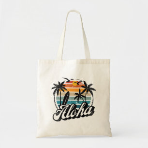 Aloha Hawaii Palm Tree Surf Reunion Vacay Retro Be Tote Bag