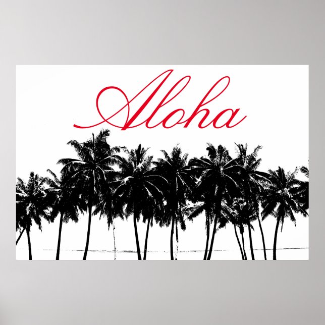Aloha Hawaii Palm Trees Tropics Travel Poster (Front)