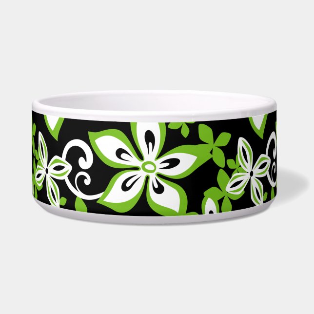 ALOHA HAWAII PATTERN BLACK/LIME BOWL (Front)
