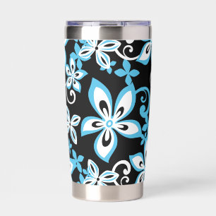 ALOHA HAWAII PATTERN IN BLACK/BLUE INSULATED TUMBLER