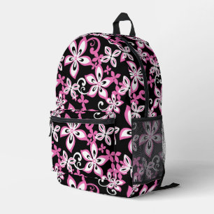 ALOHA HAWAII PATTERN IN BLACK/PINK PRINTED BACKPACK