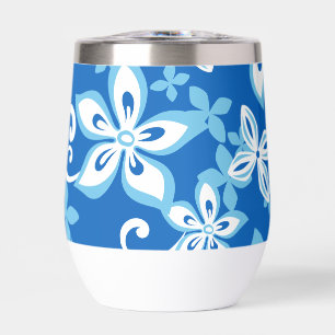 ALOHA HAWAII PATTERN IN BLUE x 2 Thermal Wine Tumbler