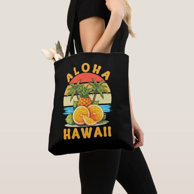 Aloha Hawaii Pineapple Tote Bag (Close Up)