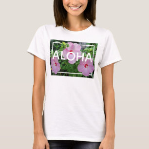 Aloha Hawaii Pink Hibiscus Tropical Floral T-Shirt