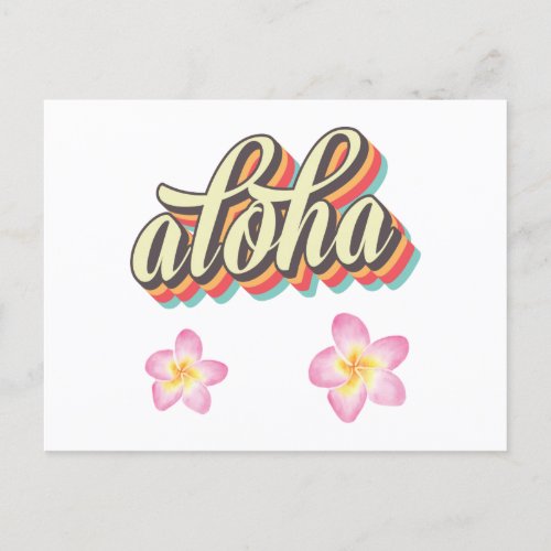 Aloha Hawaii Plumeria Watercolor Floral Invitation Postcard