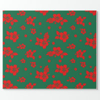 Cute Festive Red Illustrations Christmas Pattern Wrapping Paper, Zazzle