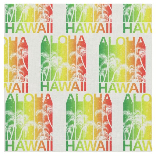 Aloha Hawaii Retro Summer Floral Fabric