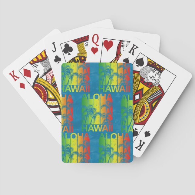 Aloha Hawaii Retro Summer Poker Cards (Back)