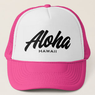 Aloha Hawaii script typography custom color Trucker Hat