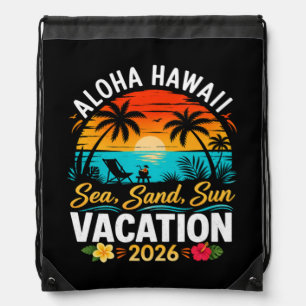 Aloha Hawaii Sea Sand Sun 2026 Drawstring Bag