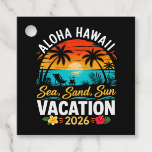 Aloha Hawaii Sea Sand Sun 2026 Favor Tags