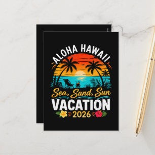 Aloha Hawaii Sea Sand Sun 2026 Holiday Postcard