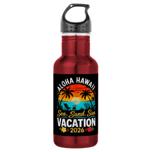 Aloha Hawaii Sea Sand Sun 2026 Stainless Steel Water Bottle