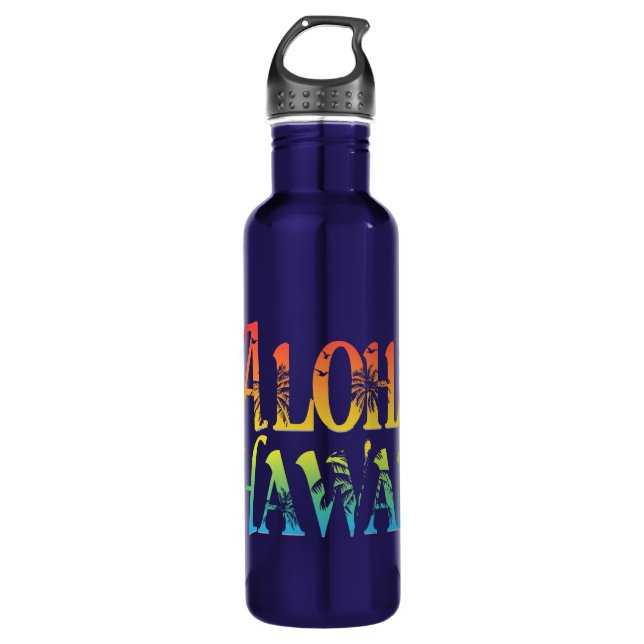 Aloha Hawaii Stainless Steel Water Bottle (Front)