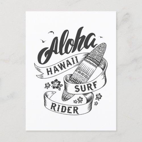 Aloha Hawaii Surf Rider Postcard