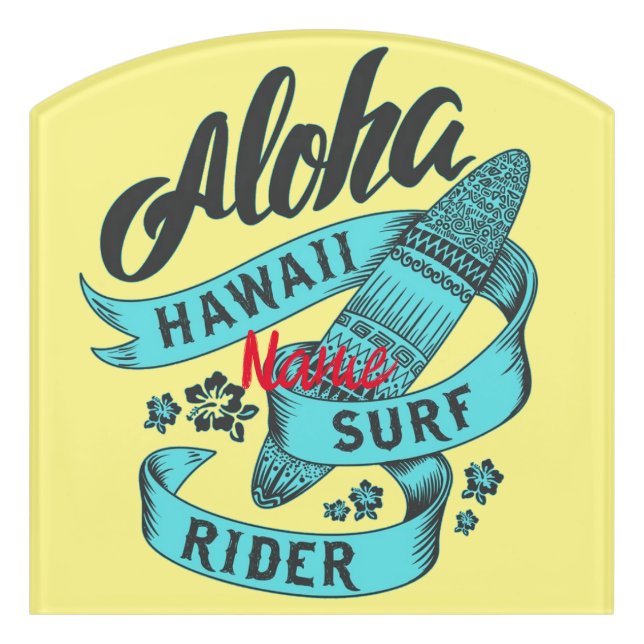 Aloha Hawaii Surf Rider Thunder_Cove  Door Sign (Contour Front)