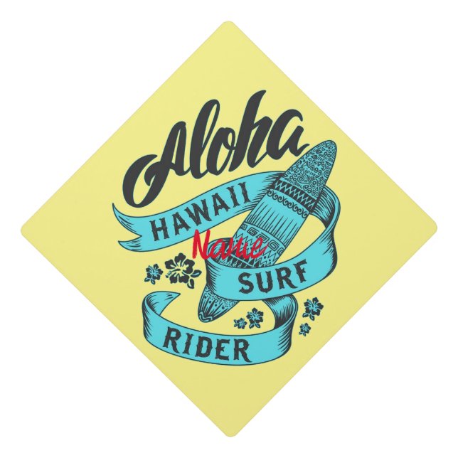 Aloha Hawaii Surf Rider Thunder_Cove  Graduation Cap Topper (Front)
