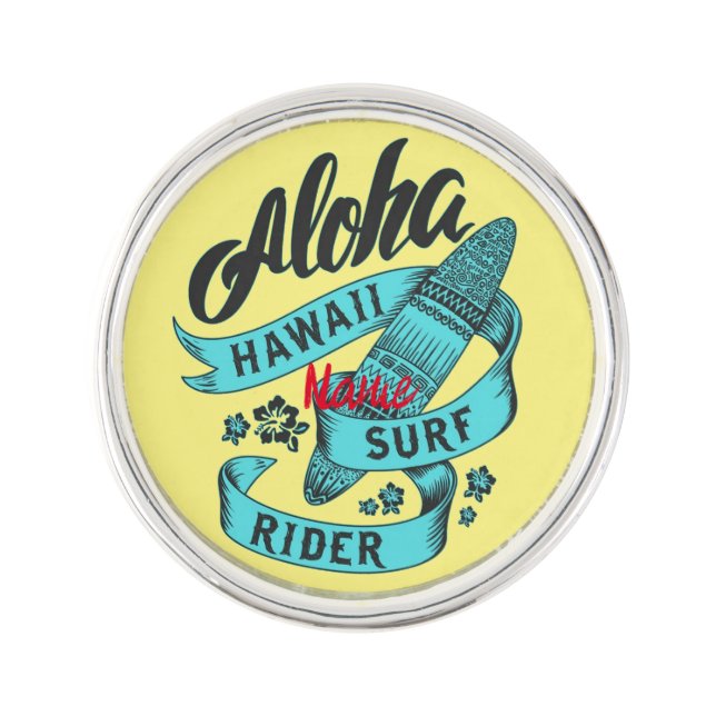 Aloha Hawaii Surf Rider Thunder_Cove Lapel Pin (Front)