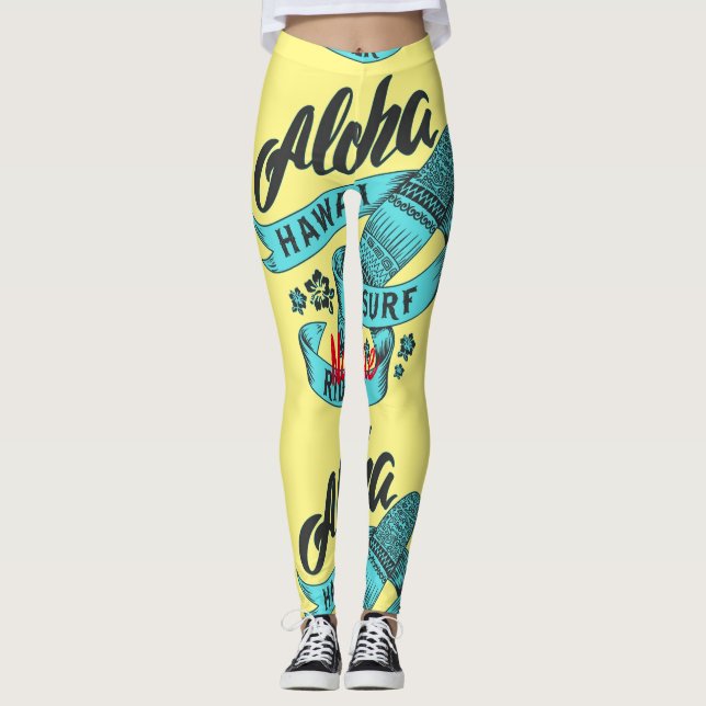 Aloha Hawaii Surf Rider Thunder_Cove  Leggings (Front)