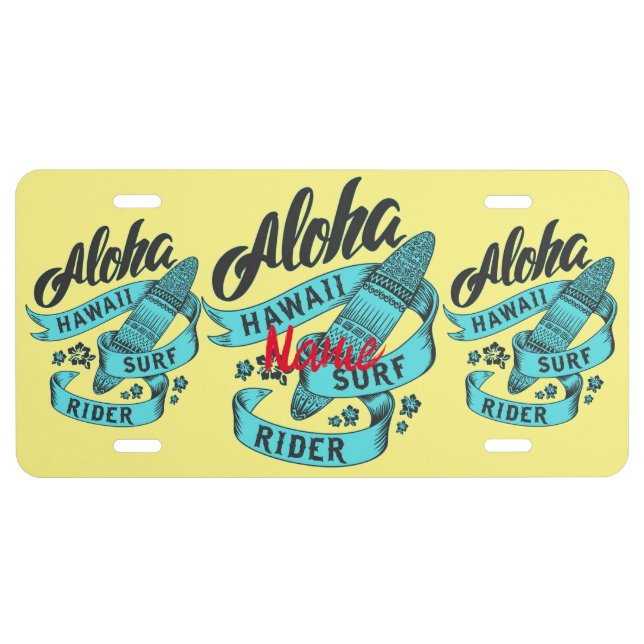 Aloha Hawaii Surf Rider Thunder_Cove  License Plate (Front)
