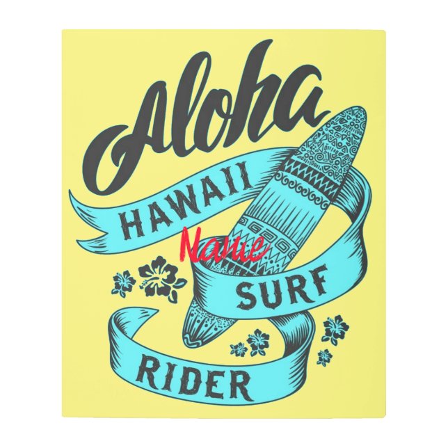 Aloha Hawaii Surf Rider Thunder_Cove  Metal Print (Front)
