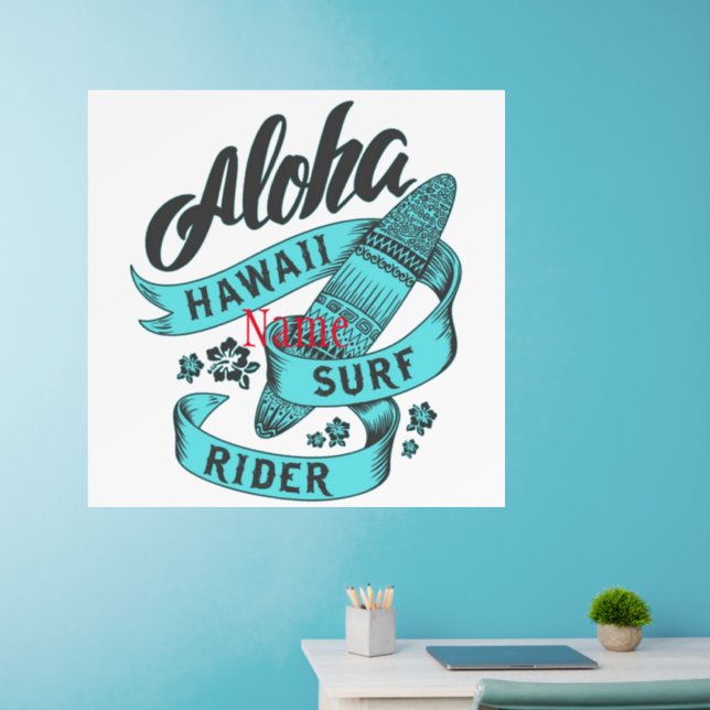 Aloha Hawaii Surf Rider Thunder_Cove  Wall Decal (Home Office)