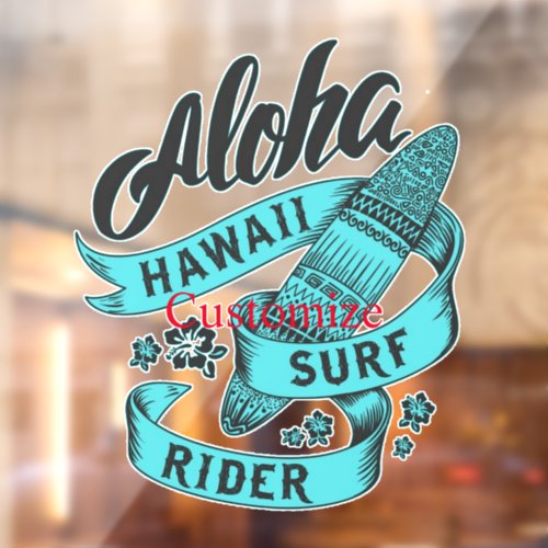 Aloha Hawaii Surf Rider Thunder_Cove Window Cling