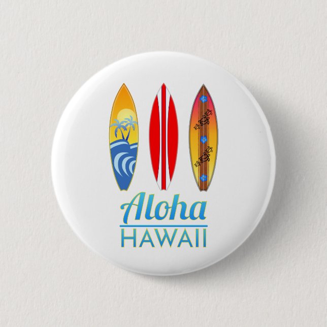 Aloha Hawaii Surfboards Button (Front)