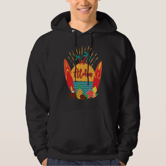 Aloha Hawaii Surfer Pacific Sea Beach Honolulu Mau Hoodie