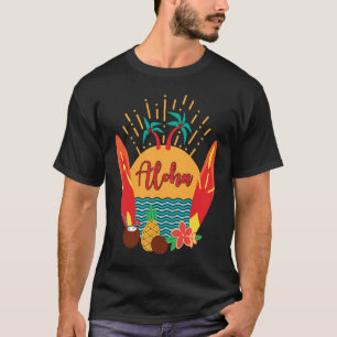 Aloha Hawaii Surfer Pacific Sea Beach Honolulu Mau T-Shirt
