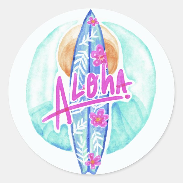 Aloha Hawaii Surfer stickers (Front)