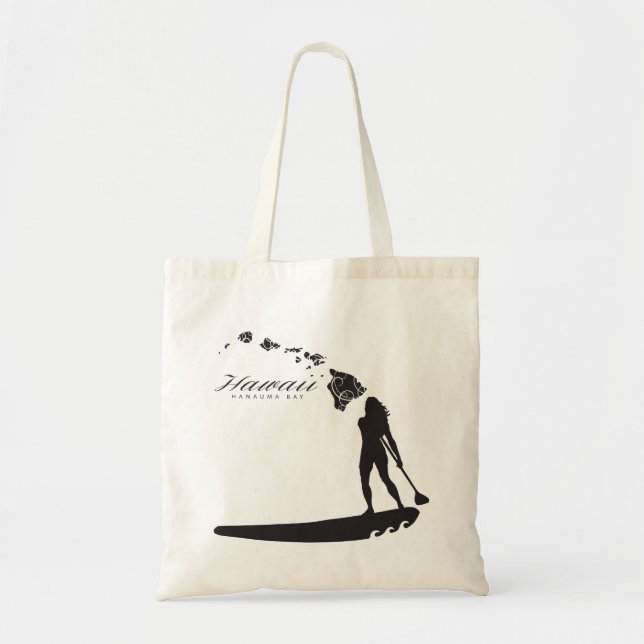 Aloha Hawaii Surfing and Hawaii Islands Tote Bag (Front)