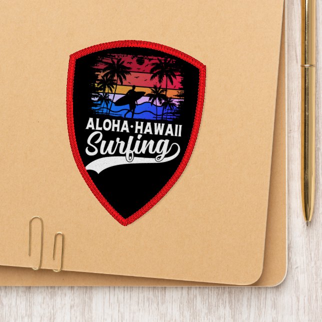 Aloha Hawaii Surfing Vibes Patch (On Folder)