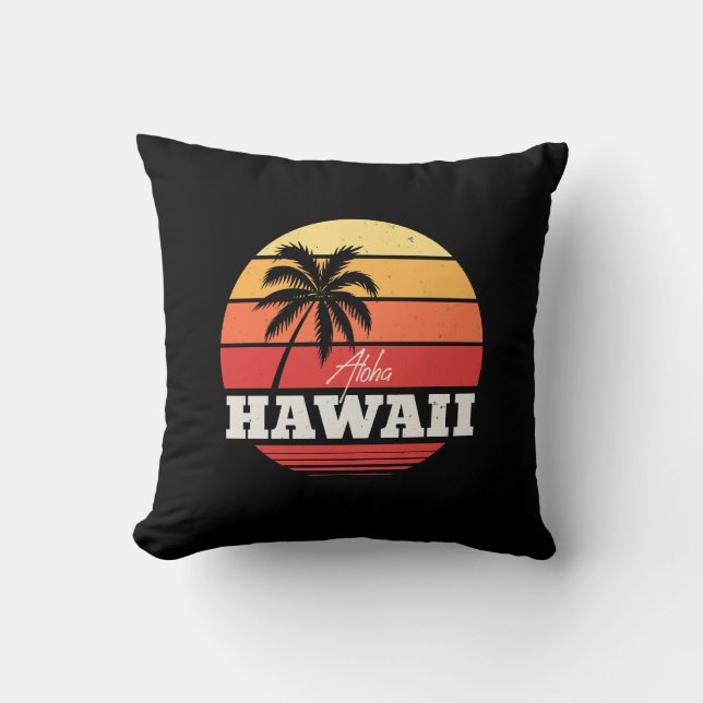 Aloha Hawaii  Throw Pillow (Front)