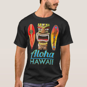 Aloha Hawaii Tiki And Surfboards T-Shirt
