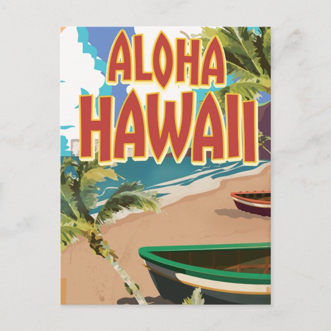 Aloha Hawaii Travel poster Postcard (Front)